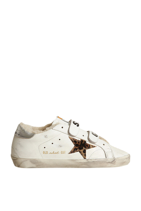 Old School Velcro Sneakers with Leopard-Print Star
